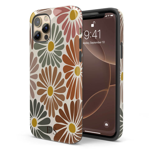 Custom Initials Abstract Flowers iPhone Case - V3